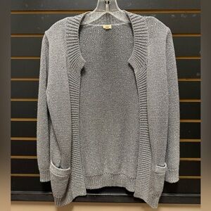 J.Crew Silver Gray Open Front Cardigan Sweater Size Small